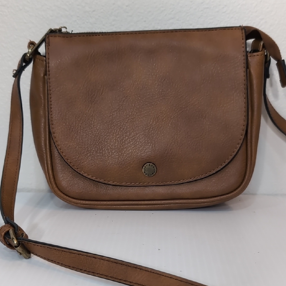 Steve Madden Brown PU Leather Crossbody Bag